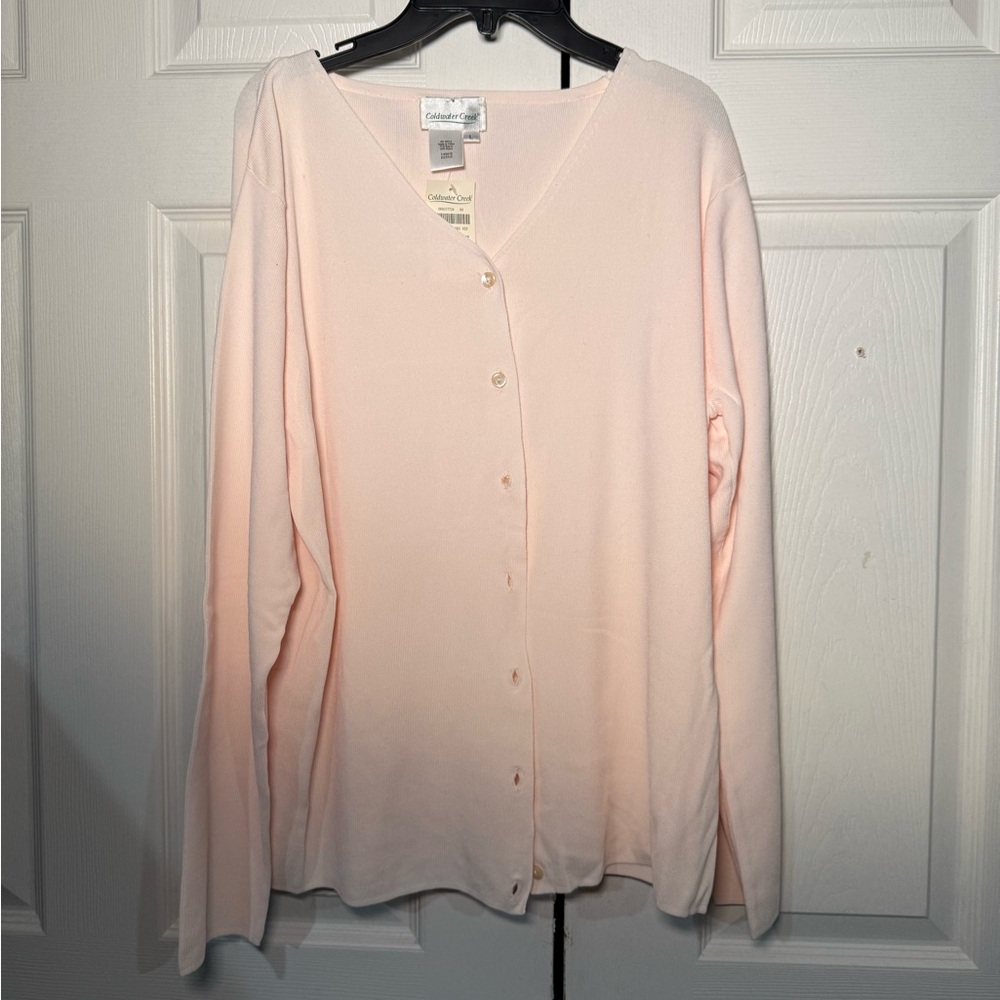 Light Pink Button-Up Cardigan
